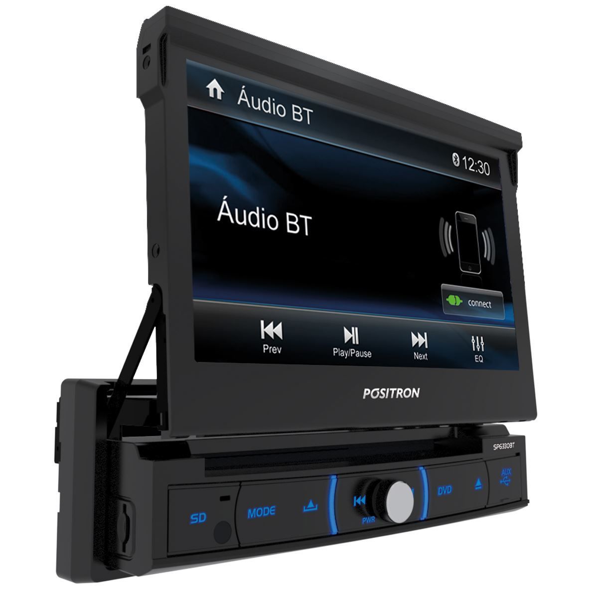 Dvd Player 7'' Retratil Com Bluetooth Positron - 1 DIN
