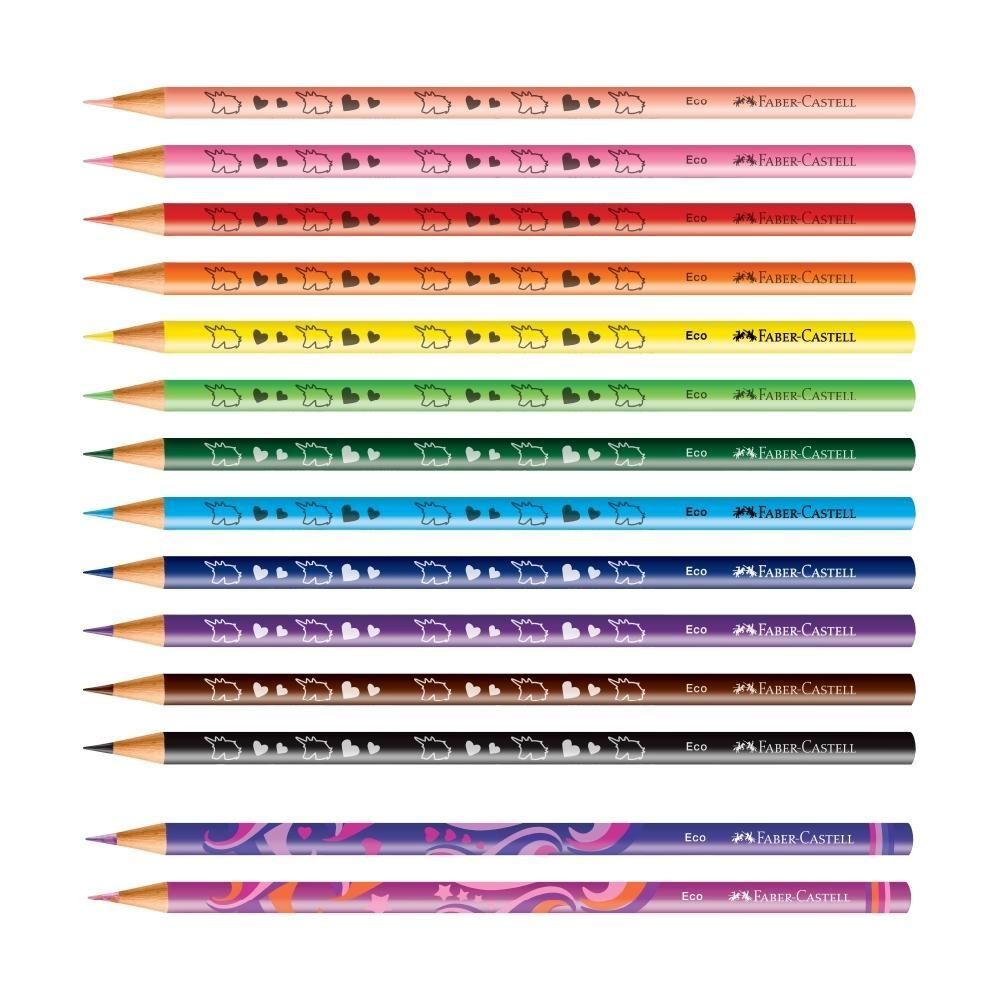 Ecolápis De Cor 12 Cores + 2 Cores Misturinha Faber Castell - Unicórnio