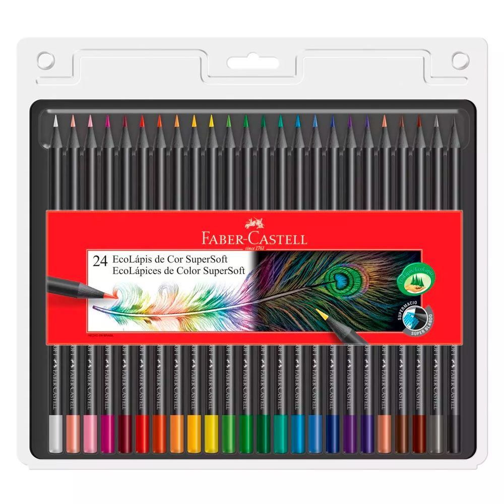 Ecolápis De Cor Supersoft Faber Castell - 24 Cores