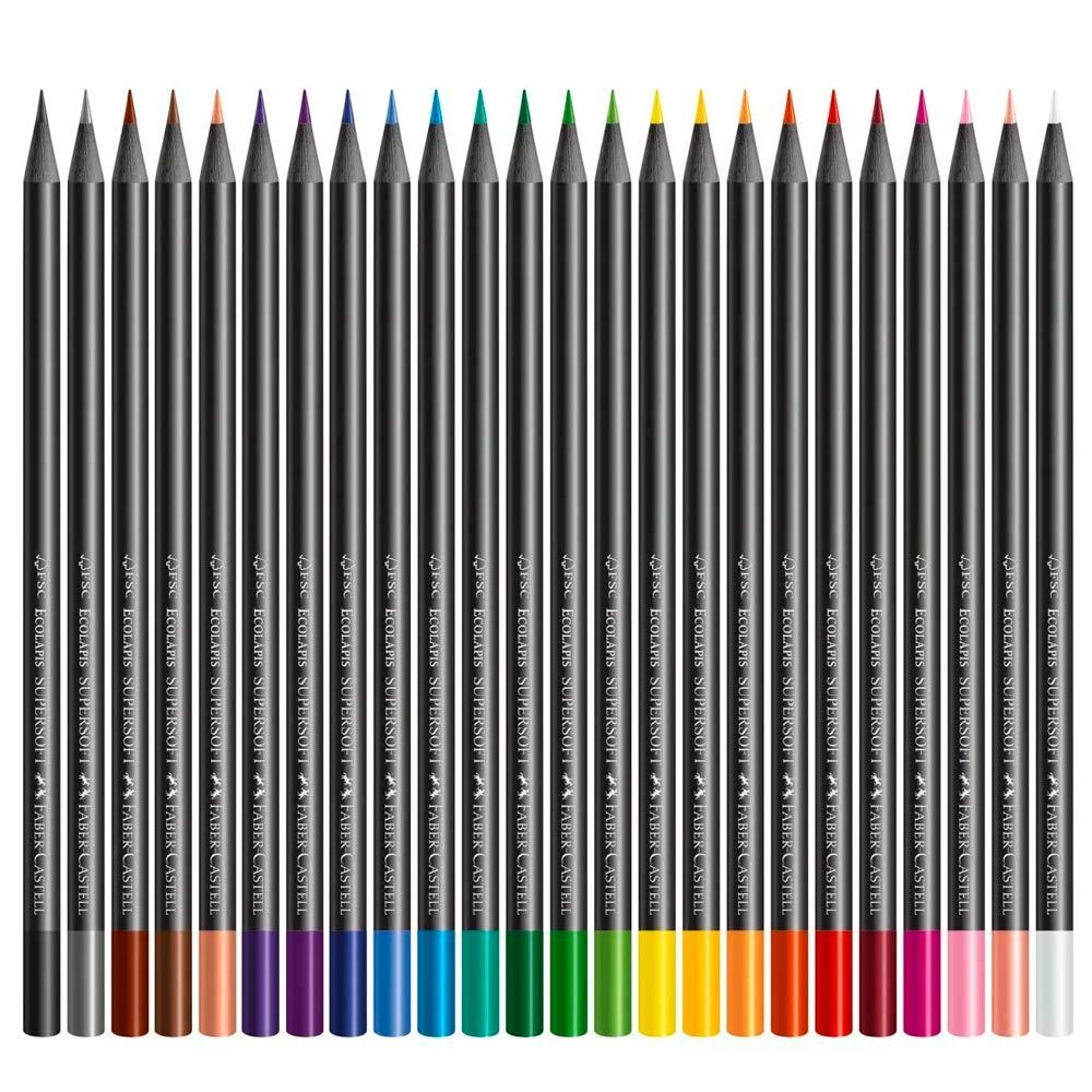 Ecolápis De Cor Supersoft Faber Castell - 24 Cores