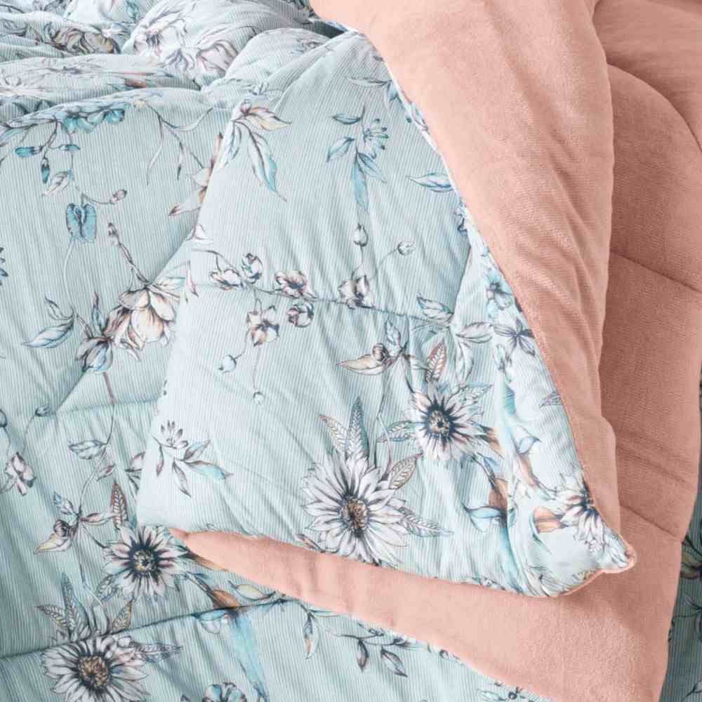 Edredom Queen Dupla Face Malha Blend Altenburg - Brizze Rosa