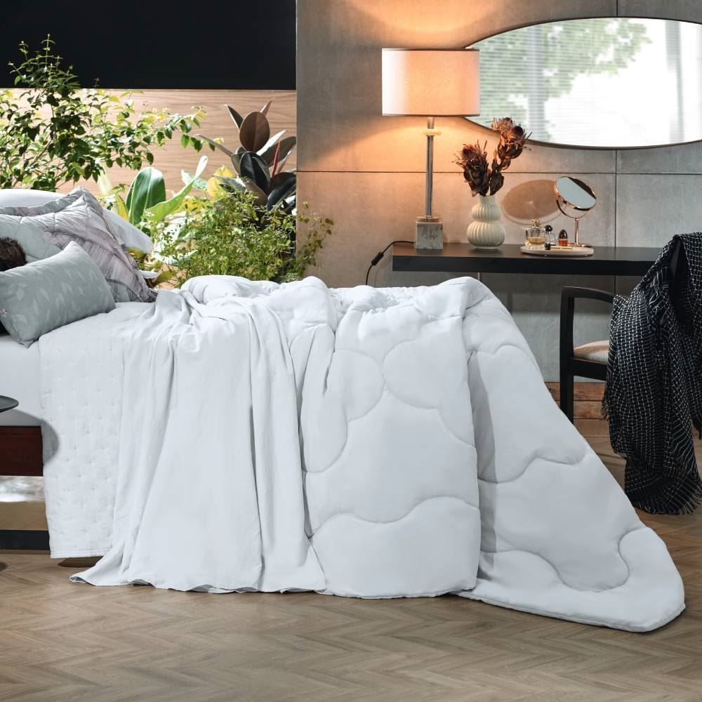 Edredom Casal 100% Poliéster Elegance Hedrons 1 Pç - Branco