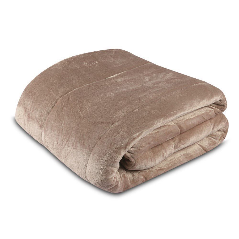 Edredom Casal 100% Poliéster Plush Provence Havan Casa - Bege