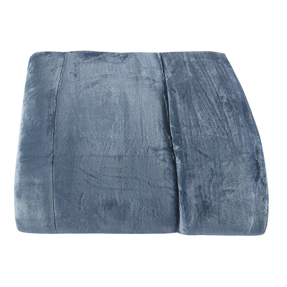 Edredom Casal 100% Poliéster Plush Provence Havan Casa - Azul Jeans 