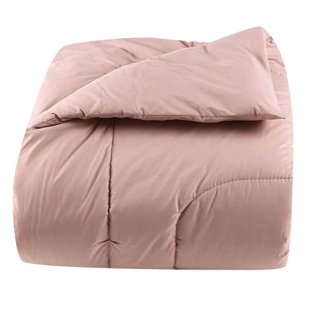 Edredom Casal 200 Fios Percal Buona Fortuna - Rosa Velho