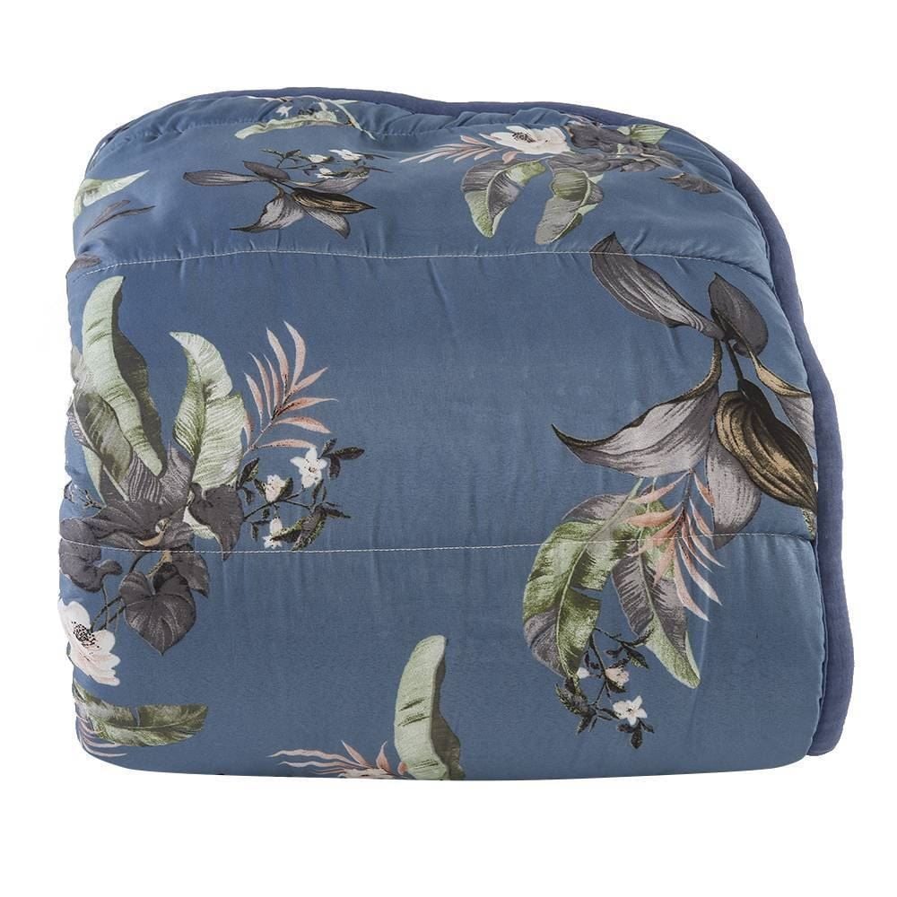 Edredom Casal Dupla Face 100% Poliéster Havan Casa - Jade Azul