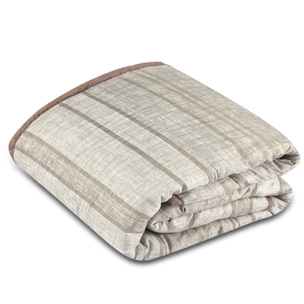 Edredom Casal Plush E Dupla Face Napoli Havan Casa - Geométrico Taupe