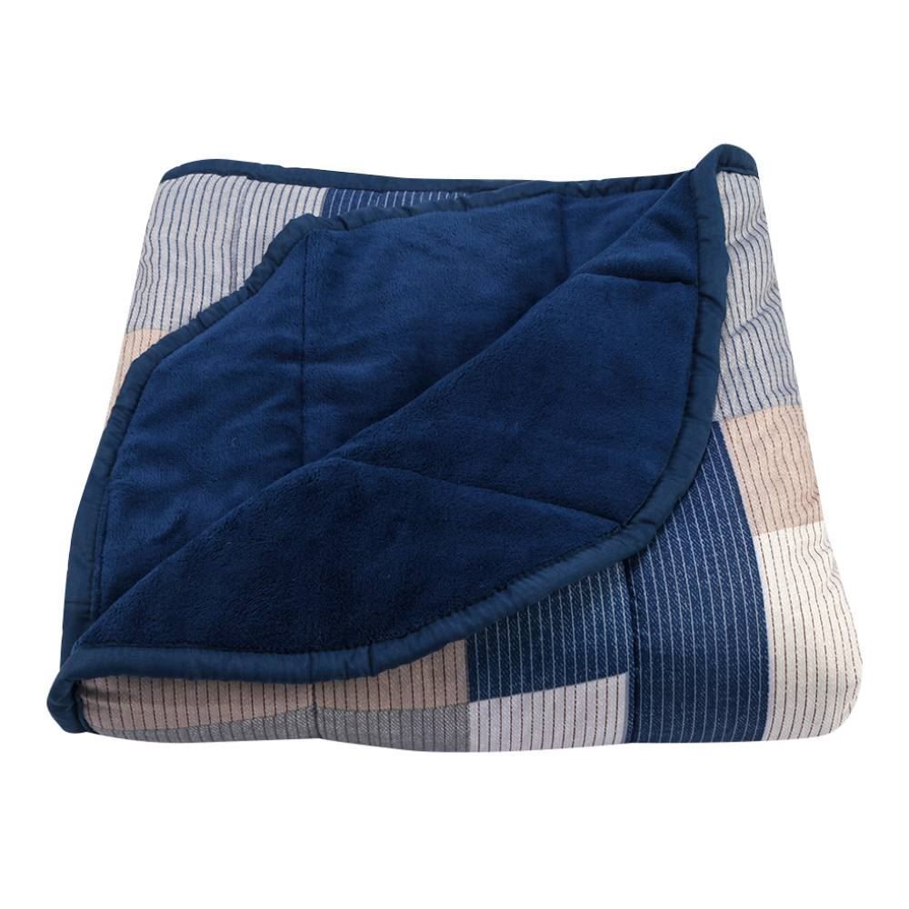 Edredom Casal Dupla Face Napoli Havan Casa - Geométrico Azul 