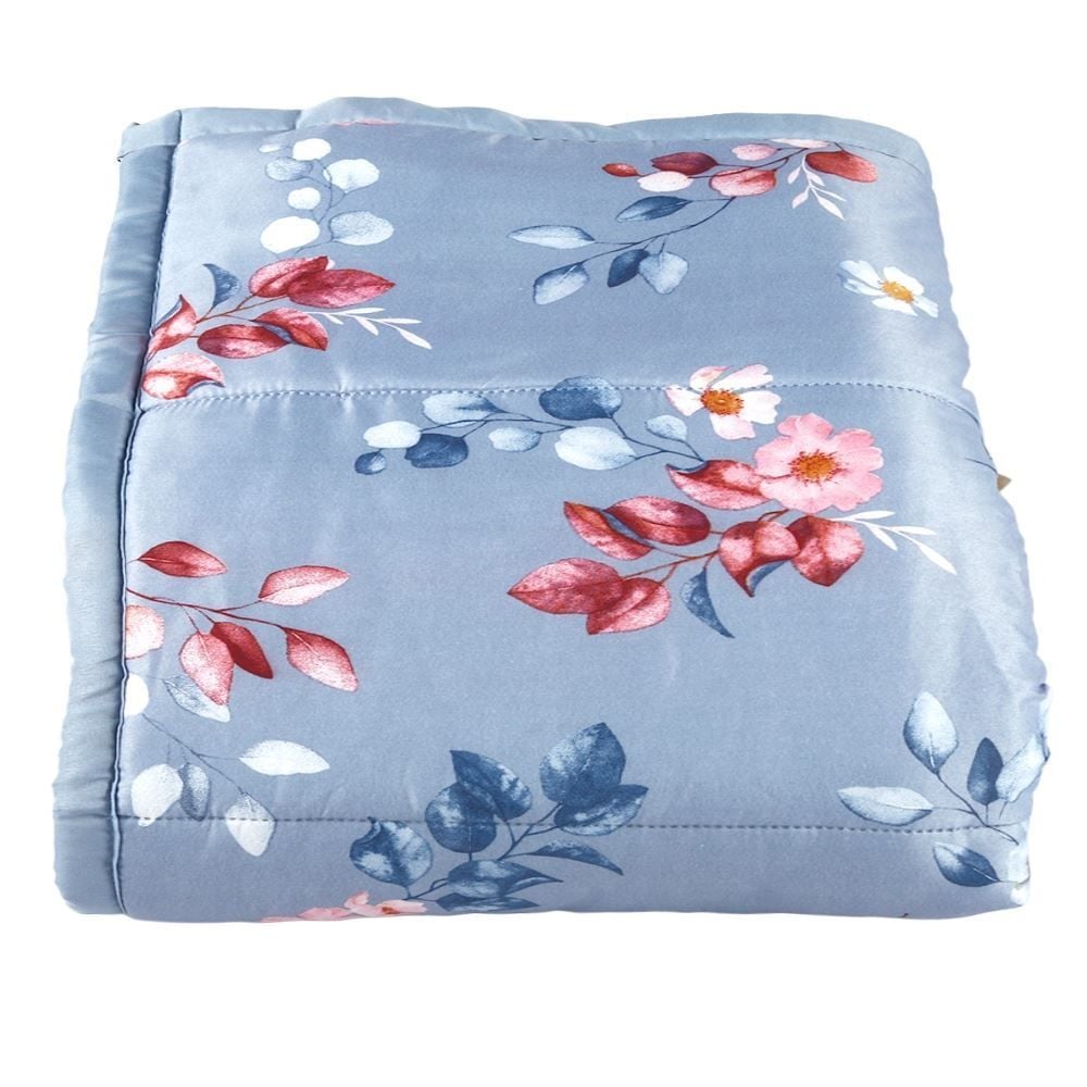 Edredom Casal Bellagio Dupla Face Havan Casa - Jade Floral Azul