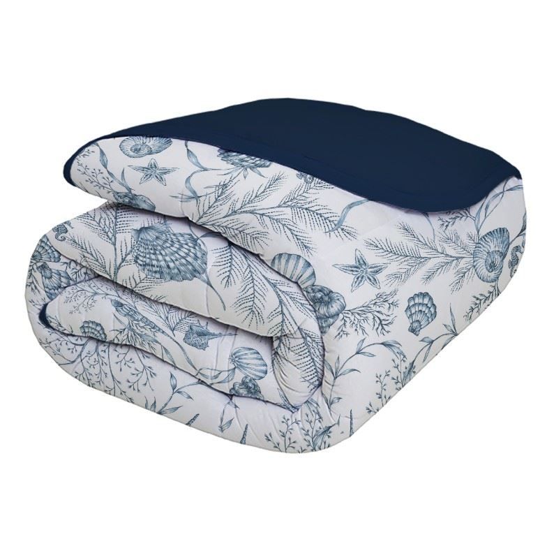 Edredom Casal 100% Algodão Malha Havan Casa - AQUA AZUL MARINHO