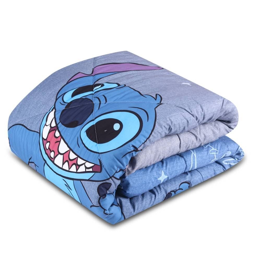 Edredom Casal Microfibra Disney Hedrons - Stitch Relax