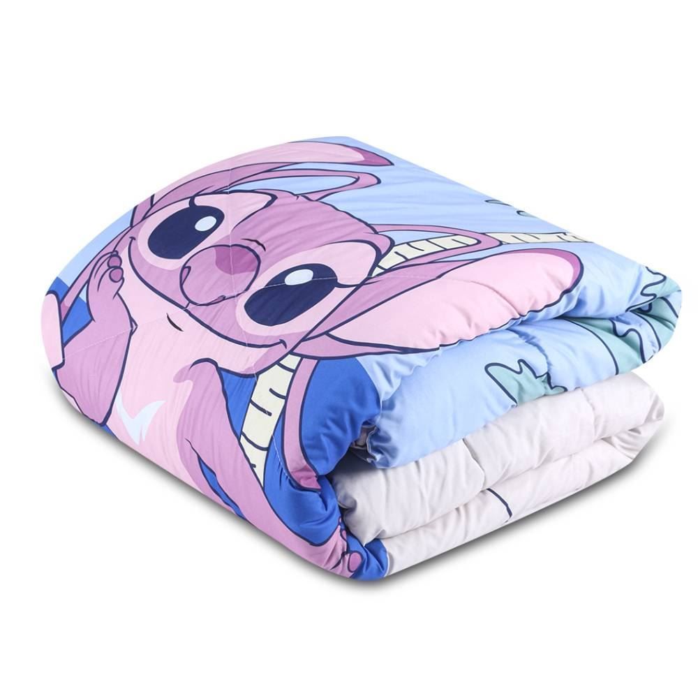 Edredom Casal Microfibra Disney Hedrons - Stitch Tropical
