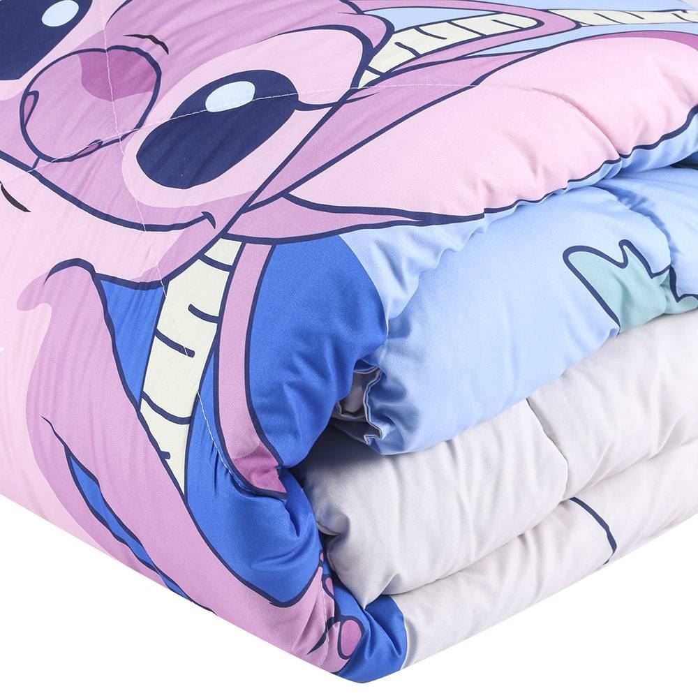 Edredom Casal Microfibra Disney Hedrons - Stitch Tropical