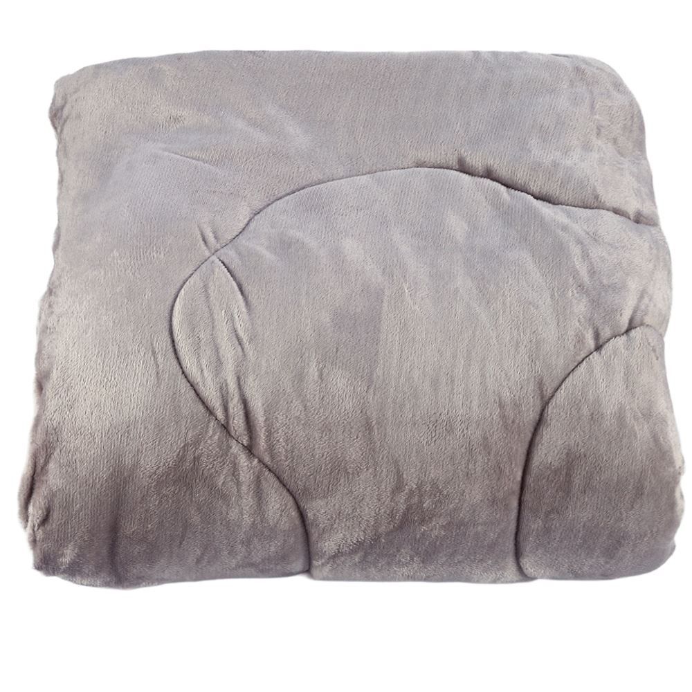 Edredom Casal Plush Inove Provence Havan Casa - Cinza Lunar