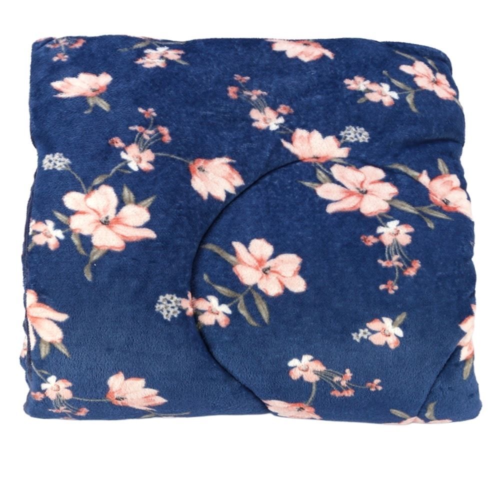 Edredom Casal Plush Inove Provence Havan Casa - Zoe Floral Azul