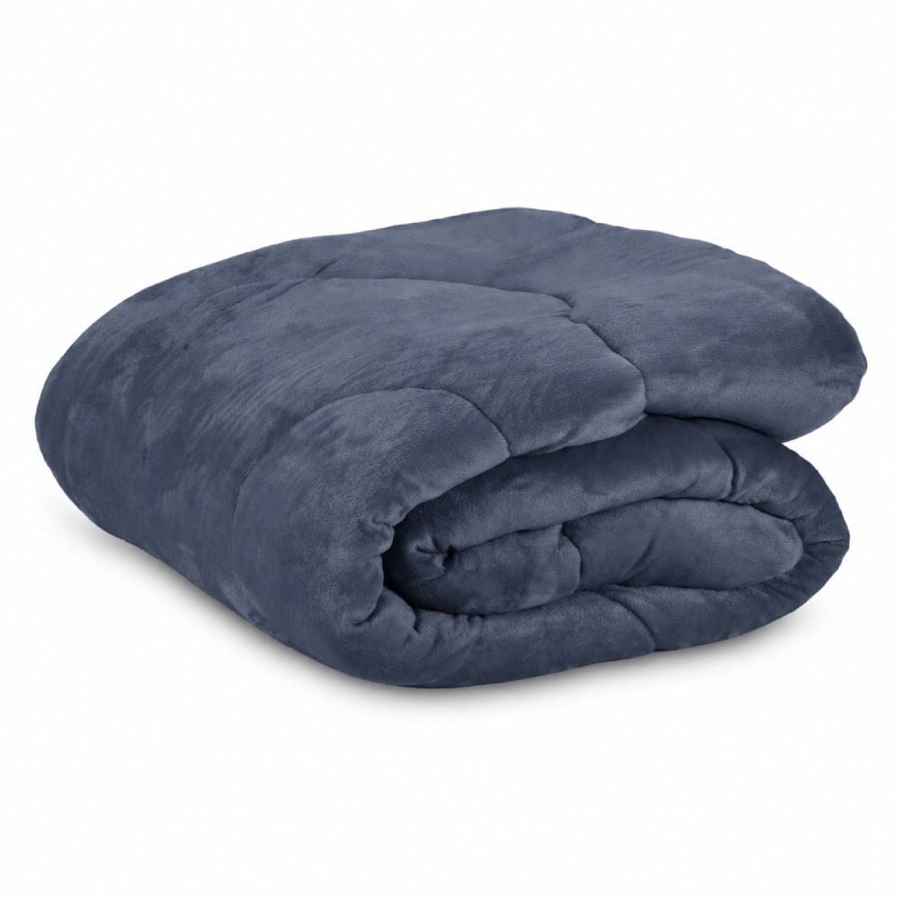 Edredom Casal Plush Inove Provence Havan Casa - Azul Mariner
