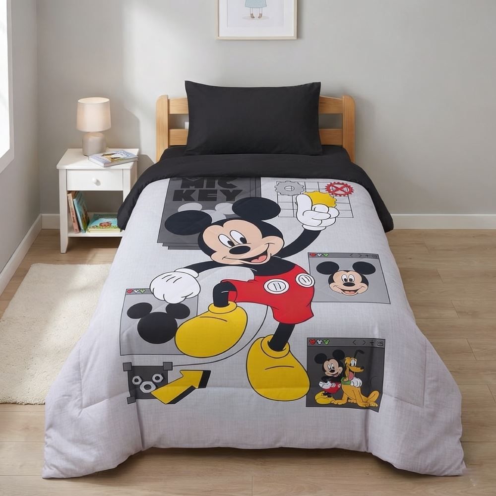 Edredom Disney Microfibra X Microfibra Solteiro 1,60M X 2,40M Havan - Mickey Virtual