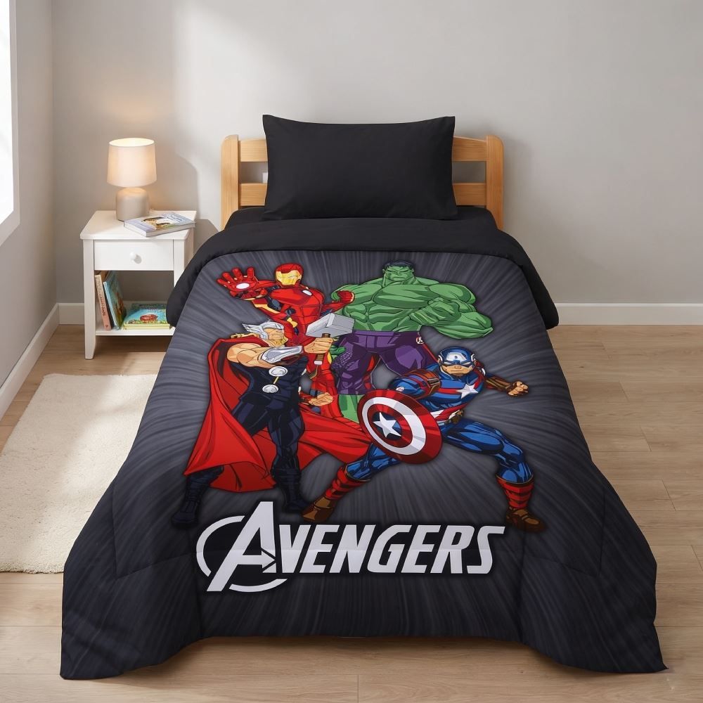 Edredom Disney Microfibra X Microfibra Solteiro 1,60M X 2,40M Havan - Avengers Universe