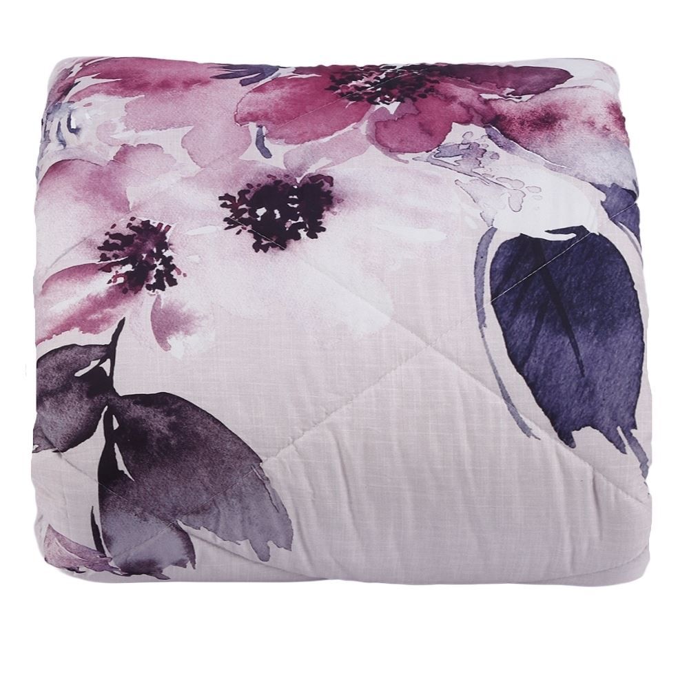 Edredom King Dupla Face Plush Versátile Havan Casa - Cecilia Floral Rosa