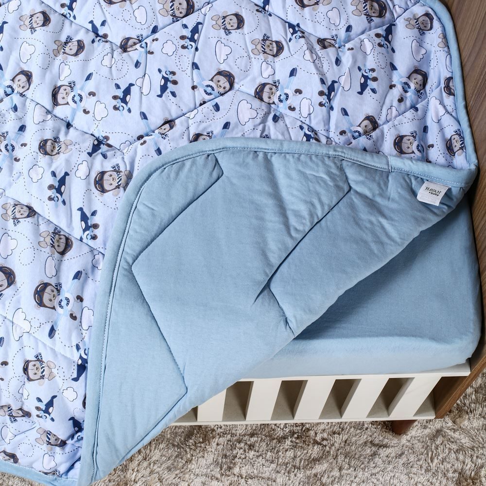 Edredom para Berço Malha 100% Algodão Havan Baby - Avião