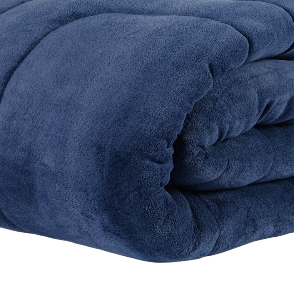 Edredom Provence Liso Solteiro 1,60M X 2,20 m - Azul Mariner