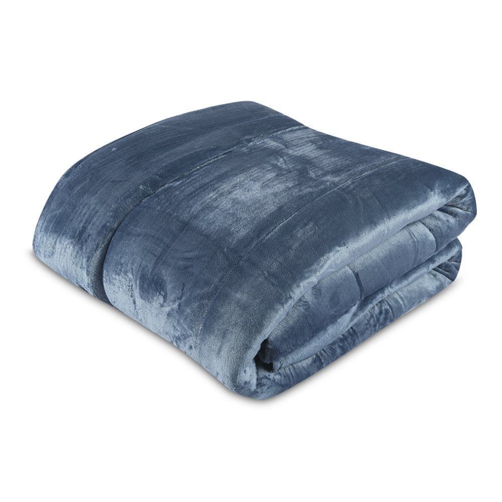 Edredom Queen 100% Poliéster Plush Provence Havan Casa - Azul Jeans 