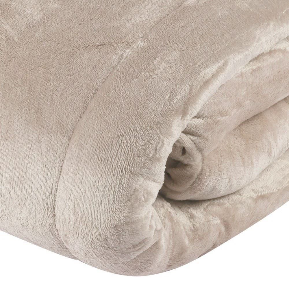 Edredom Queen 100% Poliéster Plush Provence Havan Casa - Bege