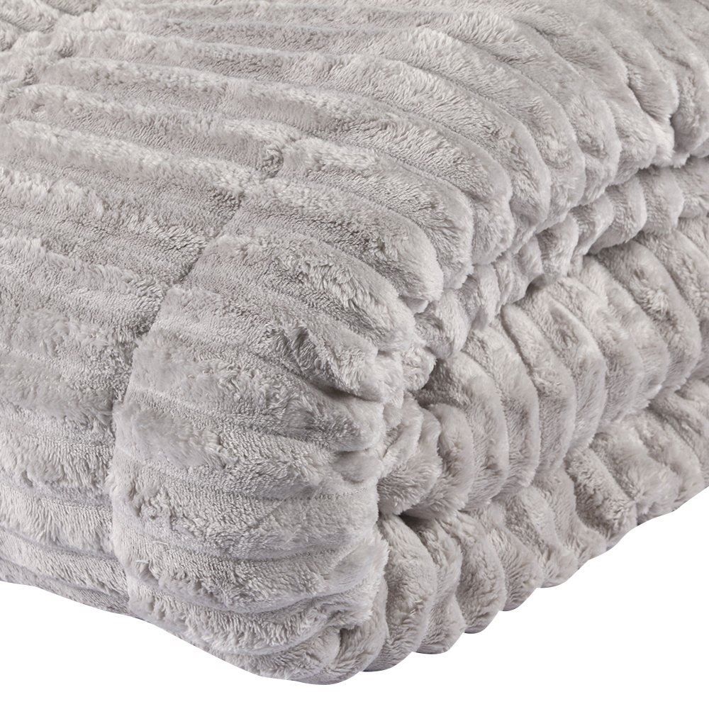 Edredom Queen 100% Poliéster Premier Canelado Havan Casa - Cinza Ice