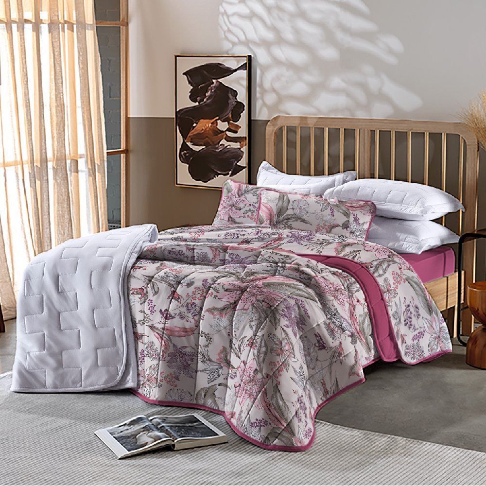  Edredom Queen 100% Algodão Malha Havan Casa 1 Pç - Ivy Fúcsia