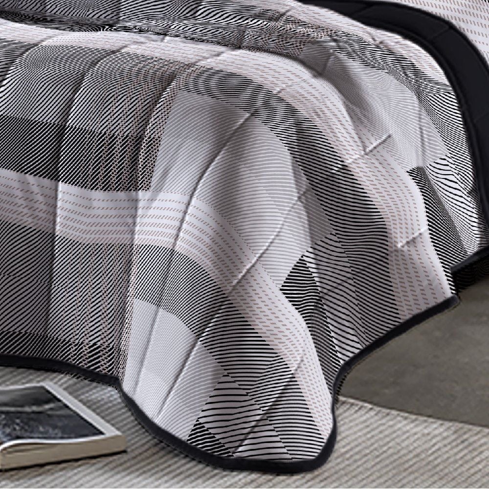  Edredom Queen 100% Algodão Malha Havan Casa 1 Pç - Kent Preto