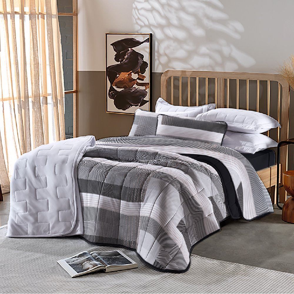  Edredom Queen 100% Algodão Malha Havan Casa 1 Pç - Kent Preto