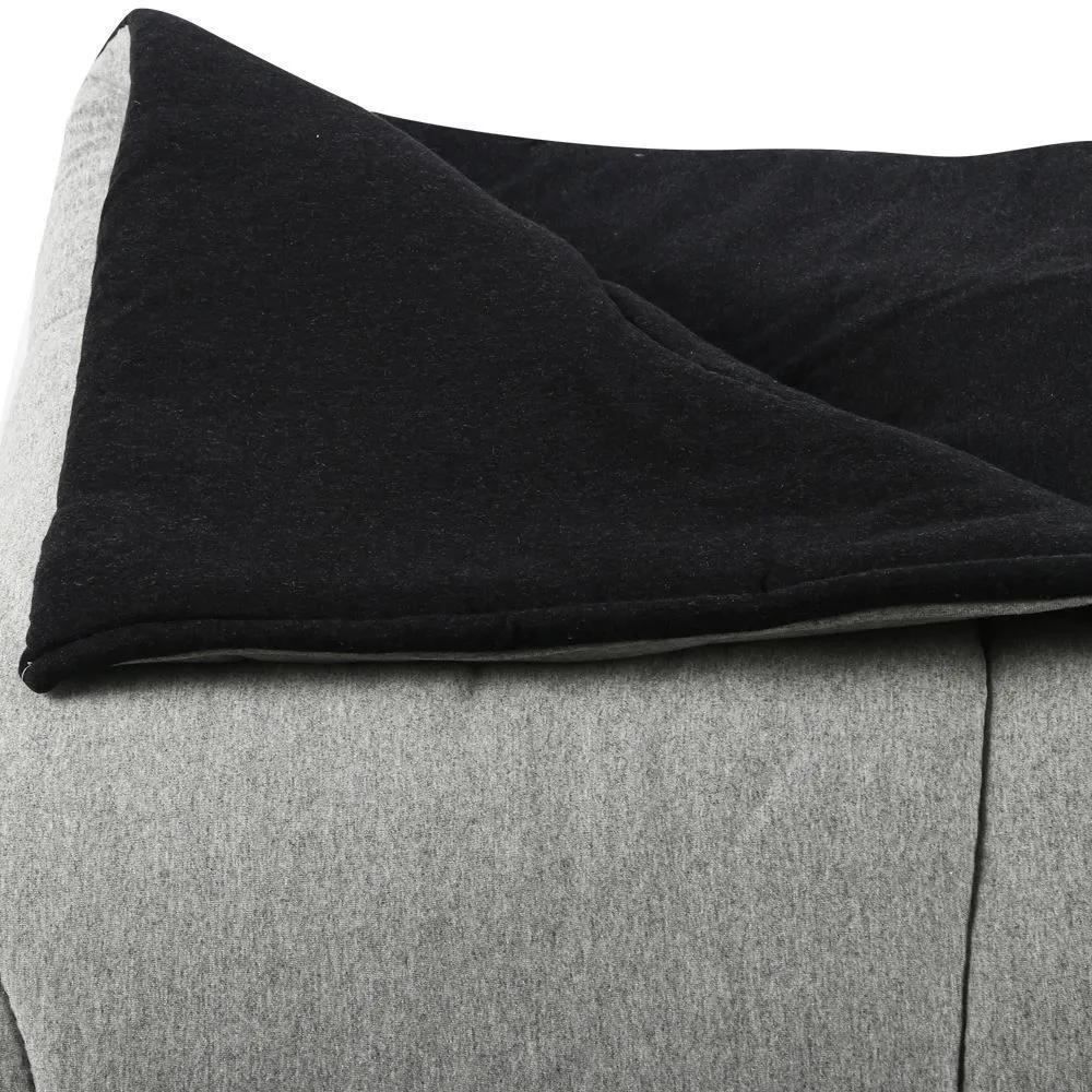 Edredom Queen De Malha Urban Confort Havan Casa - Cinza Preto