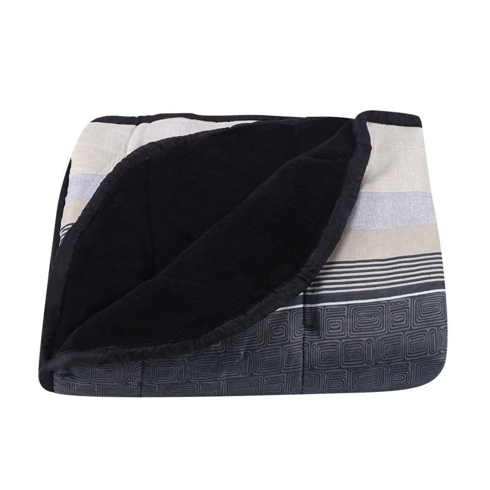 Edredom Queen Plush E Dupla Face Napoli Havan Casa - Geométrico Cinza