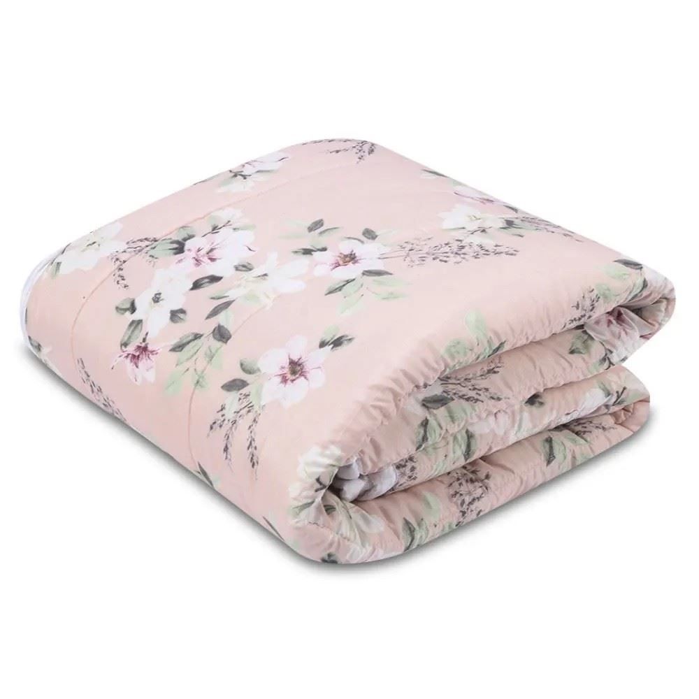 Edredom Queen Plush E Dupla Face Napoli Havan Casa - Floral Rose