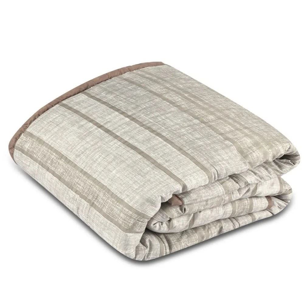 Edredom Queen Plush E Dupla Face Napoli Havan Casa - Geométrico Taupe