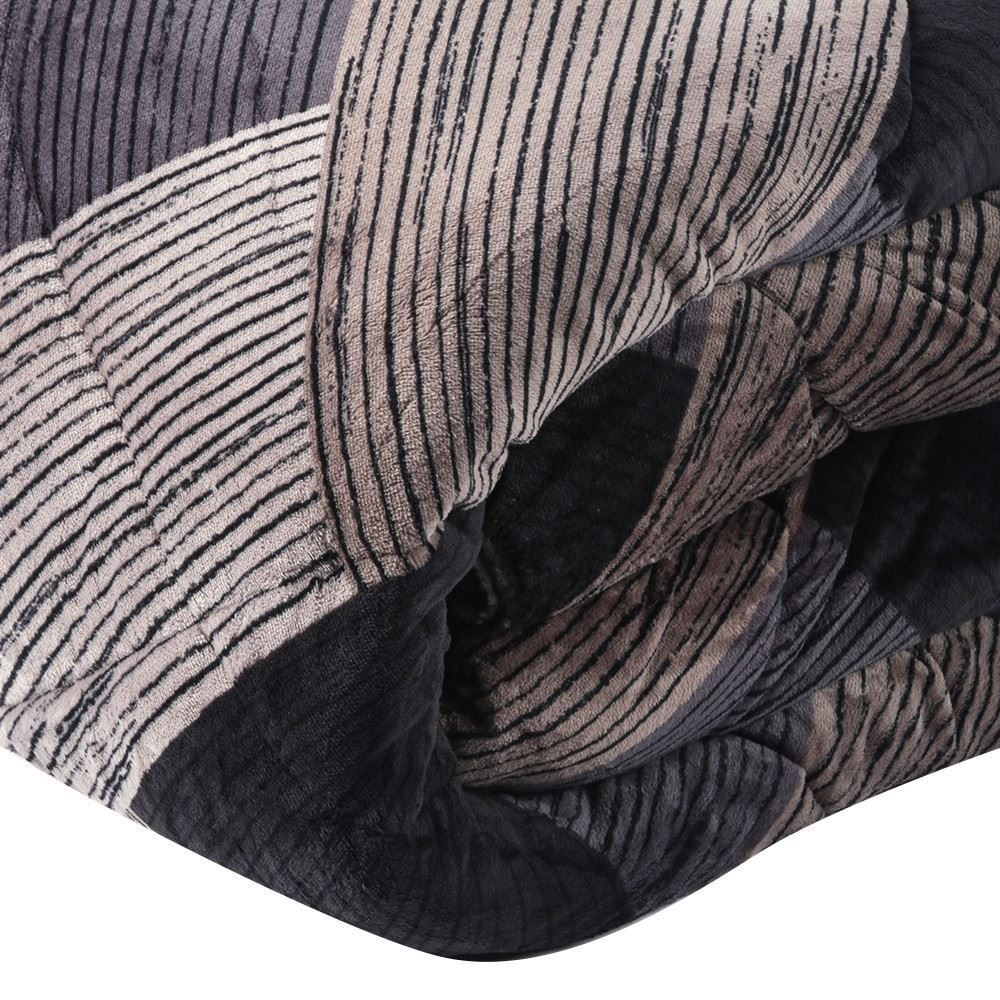 Edredom Queen Plush Inove Provence Havan Casa - Oliver Taupe