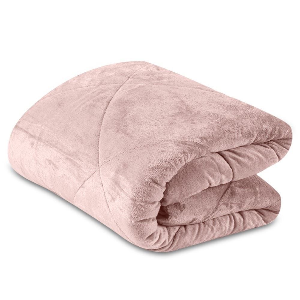 Edredom Queen Plush Inove Provence Havan Casa - Rosa Tule
