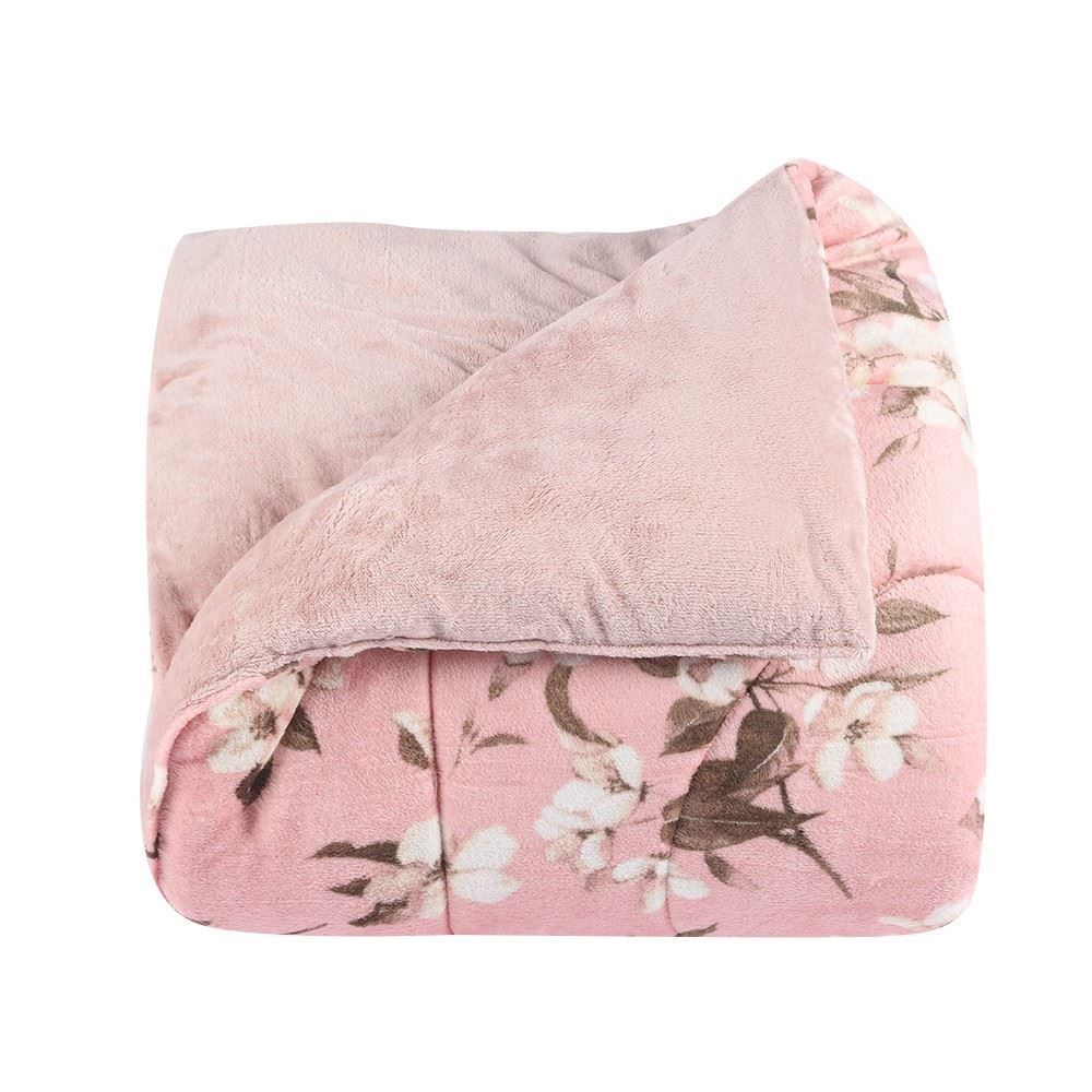 Edredom Queen Plush Inove Provence Havan Casa - Sépia Rosa