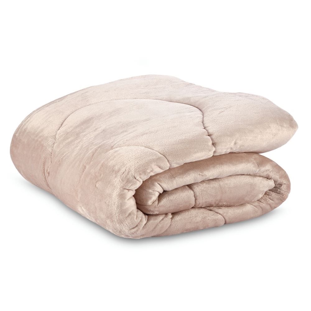 Edredom Queen Plush Inove Provence Havan Casa - Bege