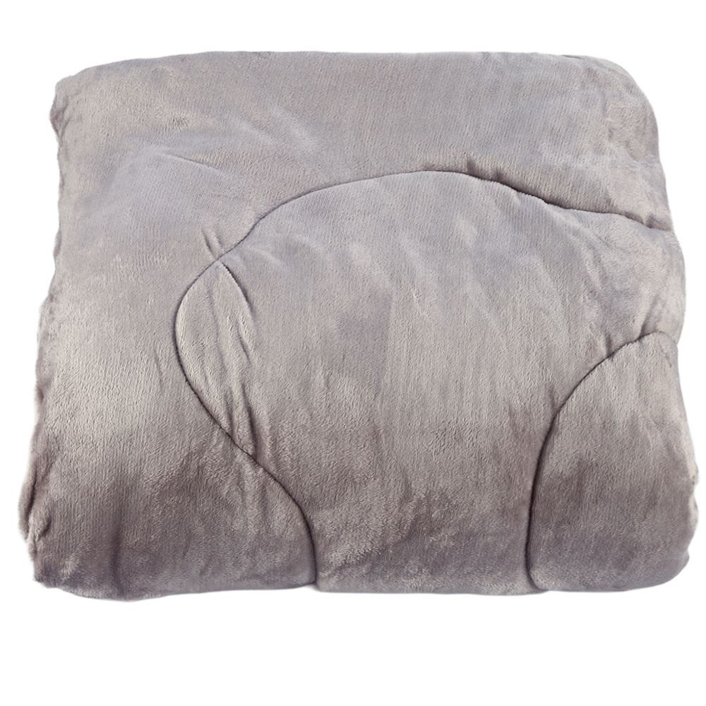 Edredom Queen Plush Inove Provence Havan Casa - Cinza Lunar