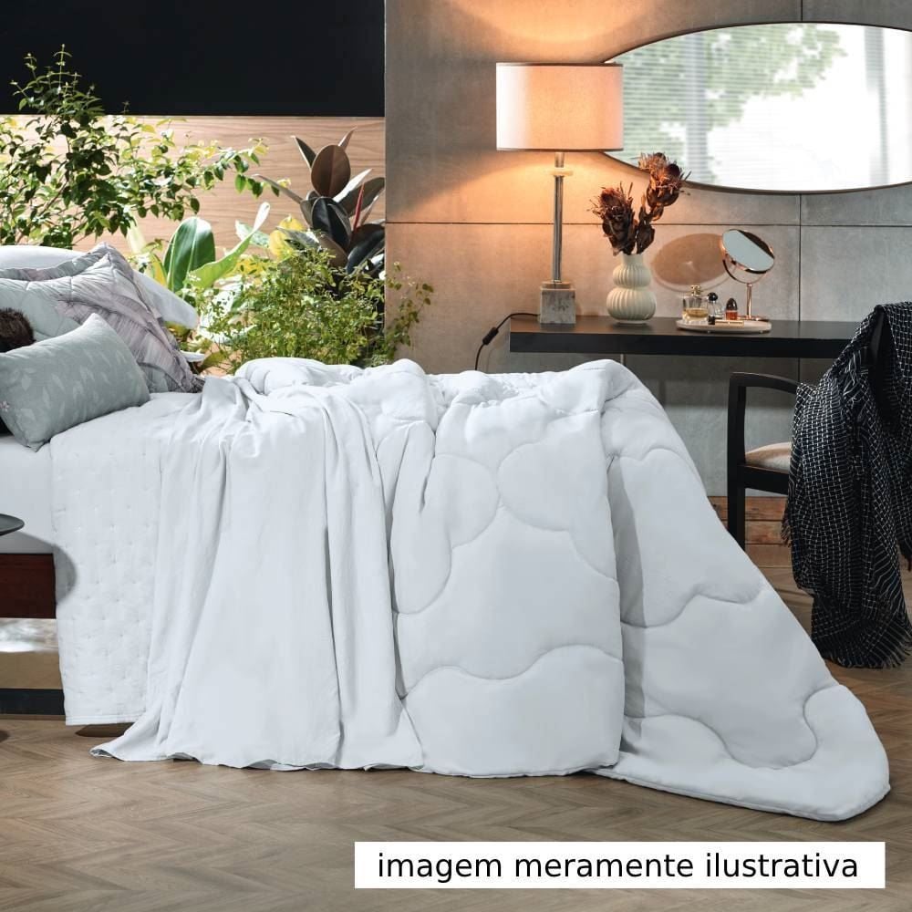 Edredom Solteiro 100% Poliéster Elegance Hedrons 1 Pç - Branco