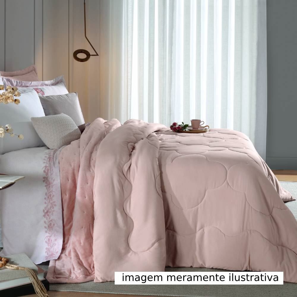 Edredom Solteiro 100% Poliéster Elegance Hedrons 1 Pç - Rosa
