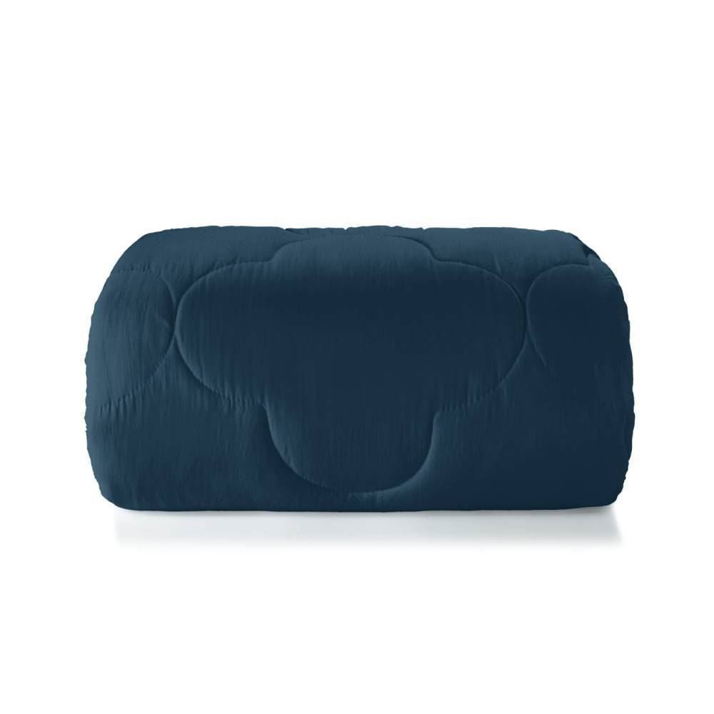 Edredom Solteiro 100% Poliéster Elegance Hedrons 1 Pç - Azul Oceano 