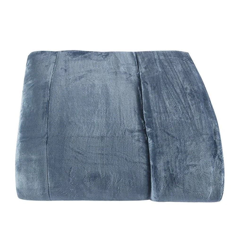 Edredom Solteiro 100% Poliéster Plush Provence Havan Casa - Azul Jeans 