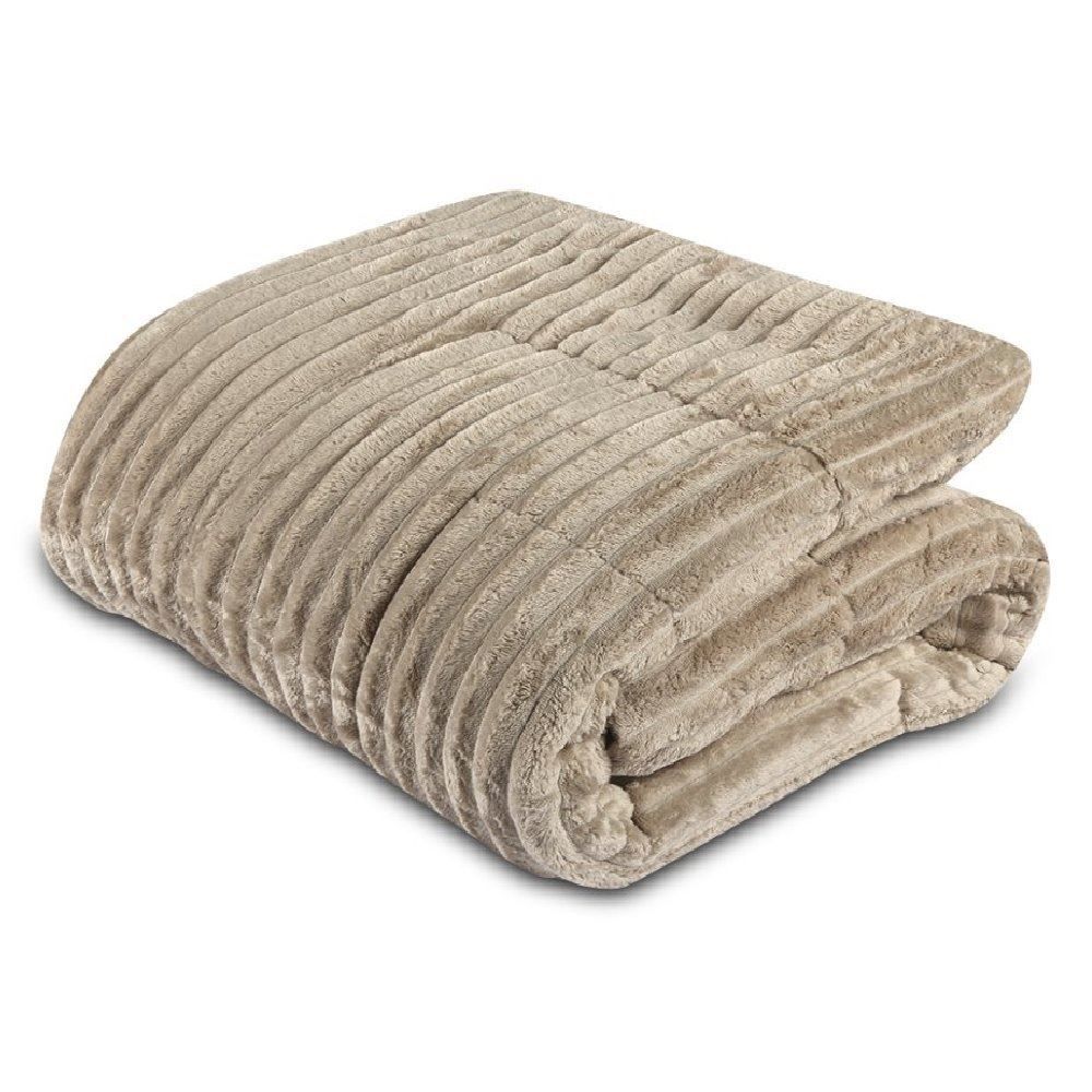 Edredom Solteiro 100% Poliéster Premier Canelado Havan Casa - Bege