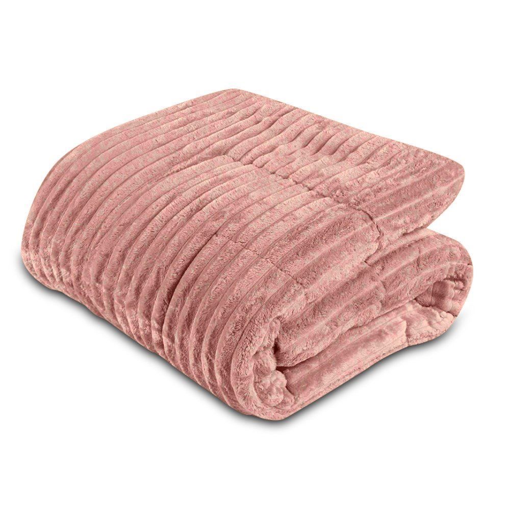 Edredom Solteiro 100% Poliéster Premier Canelado Havan Casa - Rosa Argila