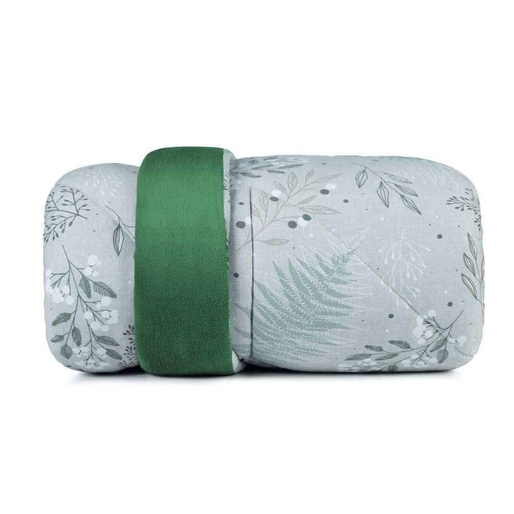 Edredom Solteiro Dupla Face Malha Blend Altenburg - Serenity Verde