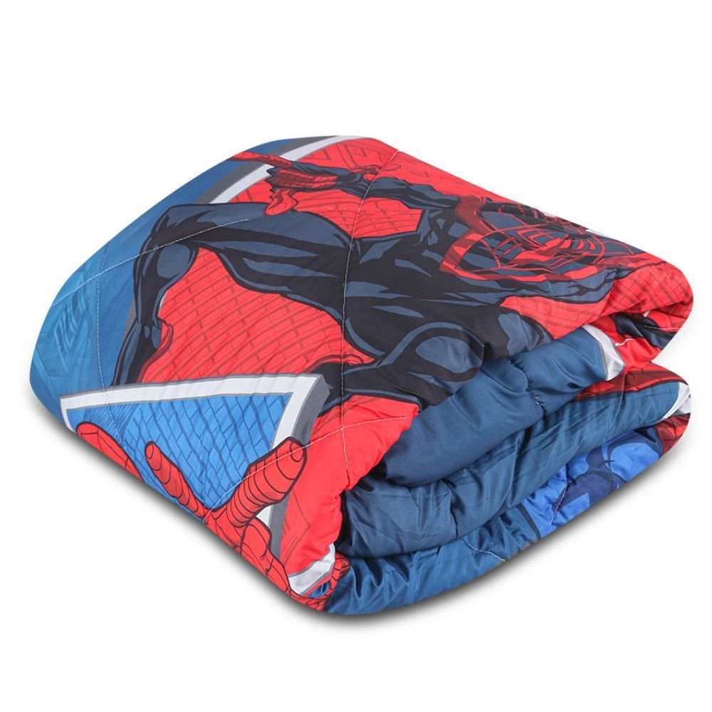 Edredom Solteiro Disney 100% Poliéster Plush Hedrons - Homem Aranha