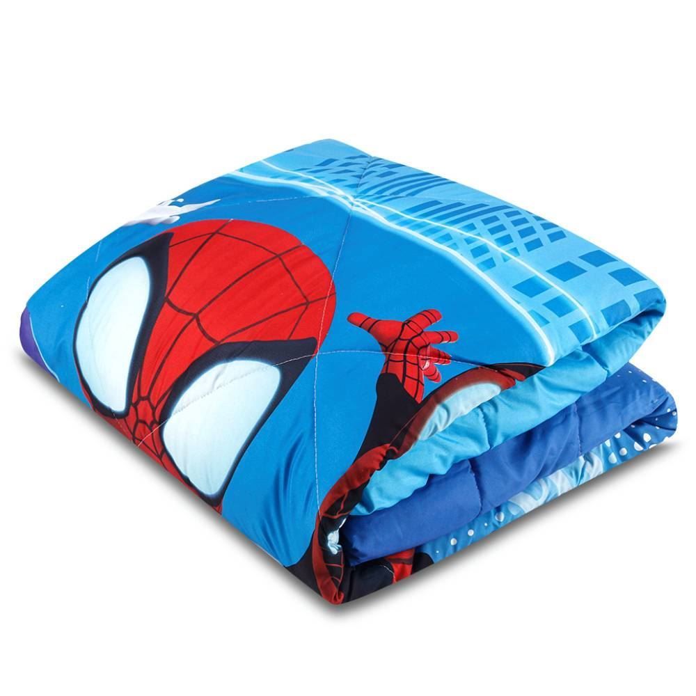 Edredom Solteiro Disney 100% Poliéster Plush Hedrons - Spidey Fofo