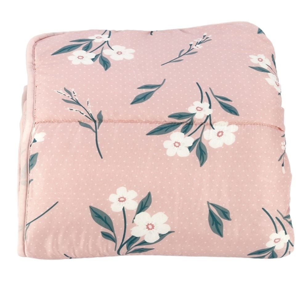 Edredom Solteiro Estampado Bellagio Havan Casa - Luna Floral Rosa